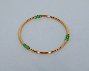 Peridot Bracelet, Natural Genuine Peridot Gemstone Bracelet, Bangle Bracelet, August  Birthstone bracelet