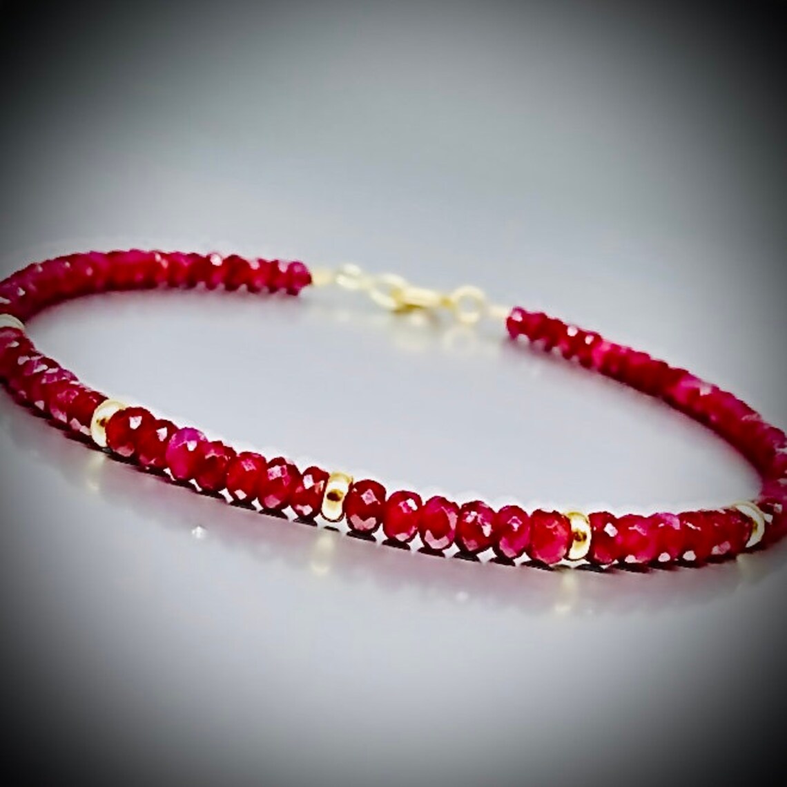 Ruby Bracelet Ruby Bracelet Natural Ruby Bracelet Genuine Etsy