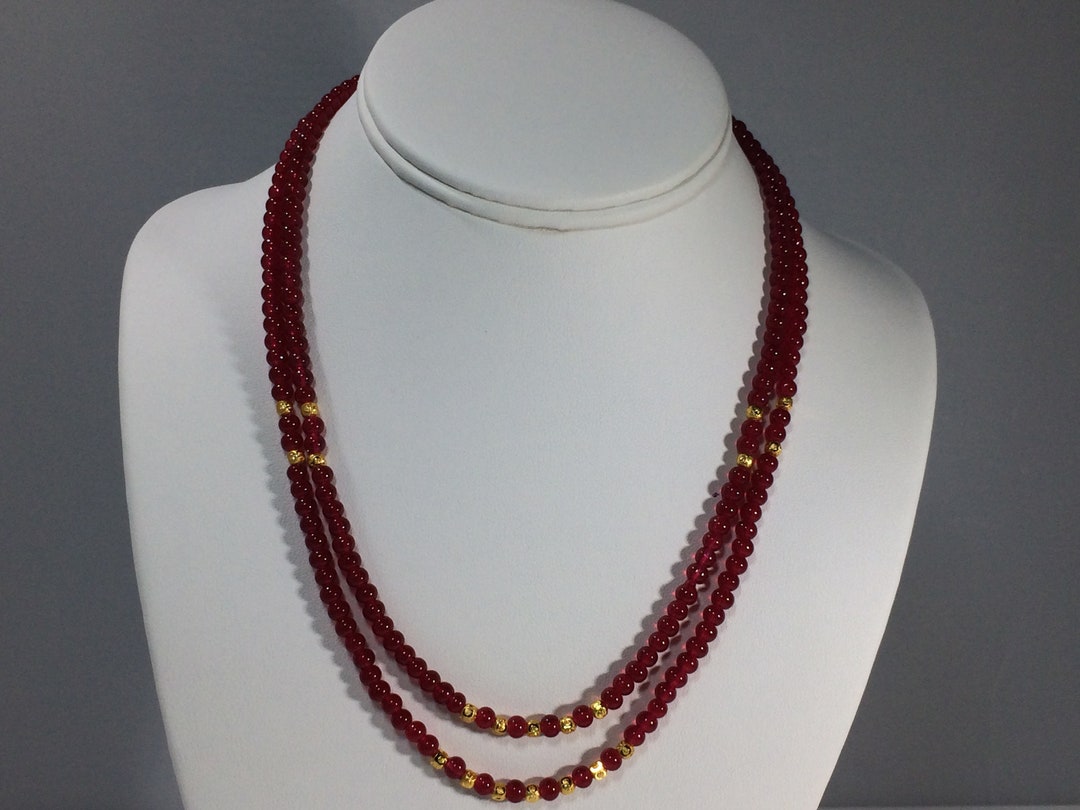 Ruby Necklace Ruby Necklace Natural Ruby Necklace Two - Etsy Canada