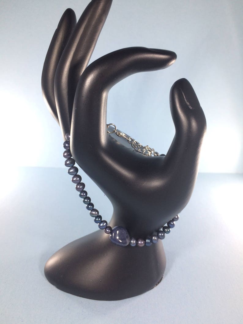 Blue Pearl Gemstone Bracelet gemstone Bracelet CLEARANCE SALE 30/% Blue Pearl and Sapphire Bracelet