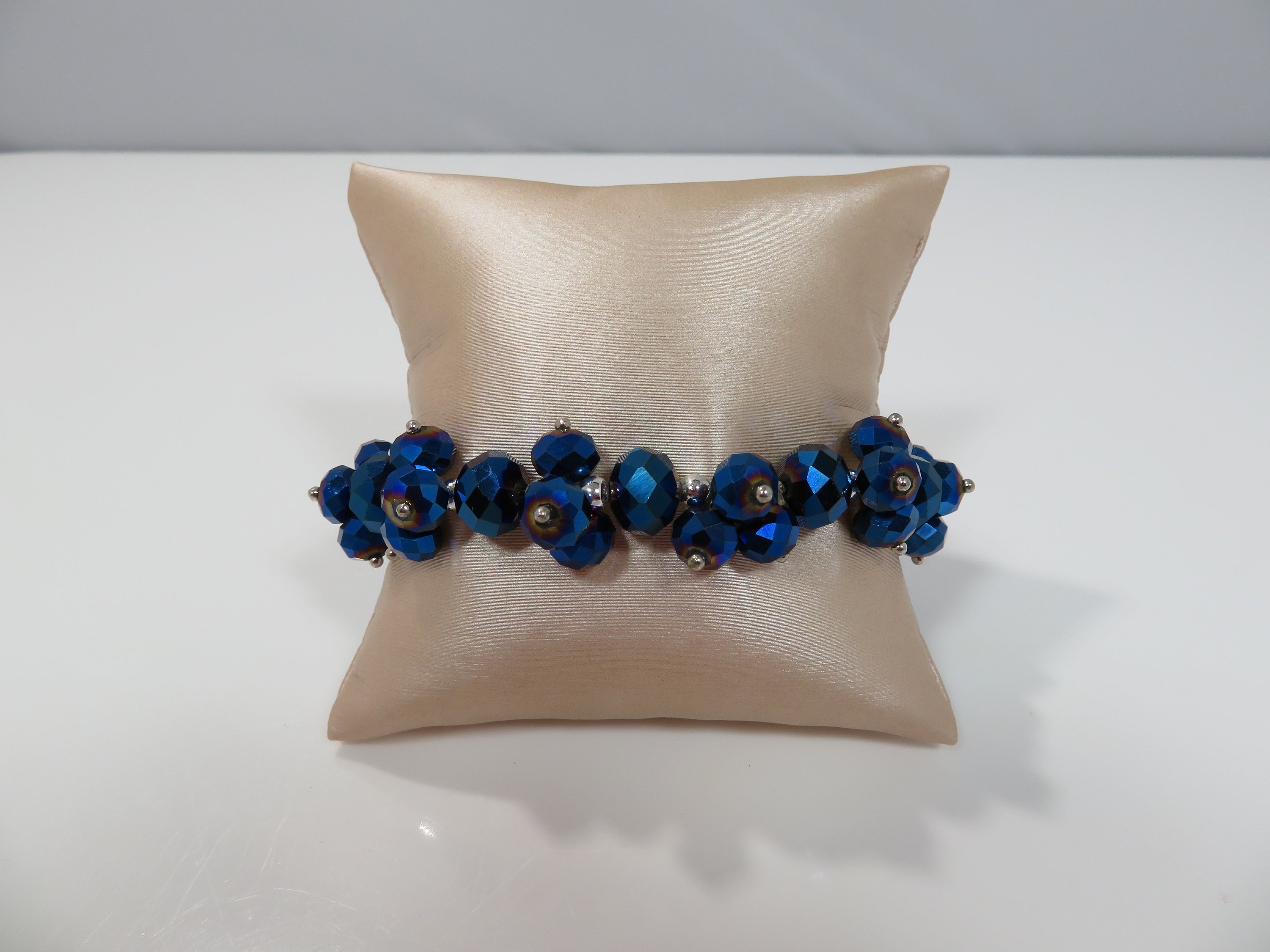 Sapphire Bracelet, Sapphire Crystal Gemstone Bracelet, Crystal Bracelet