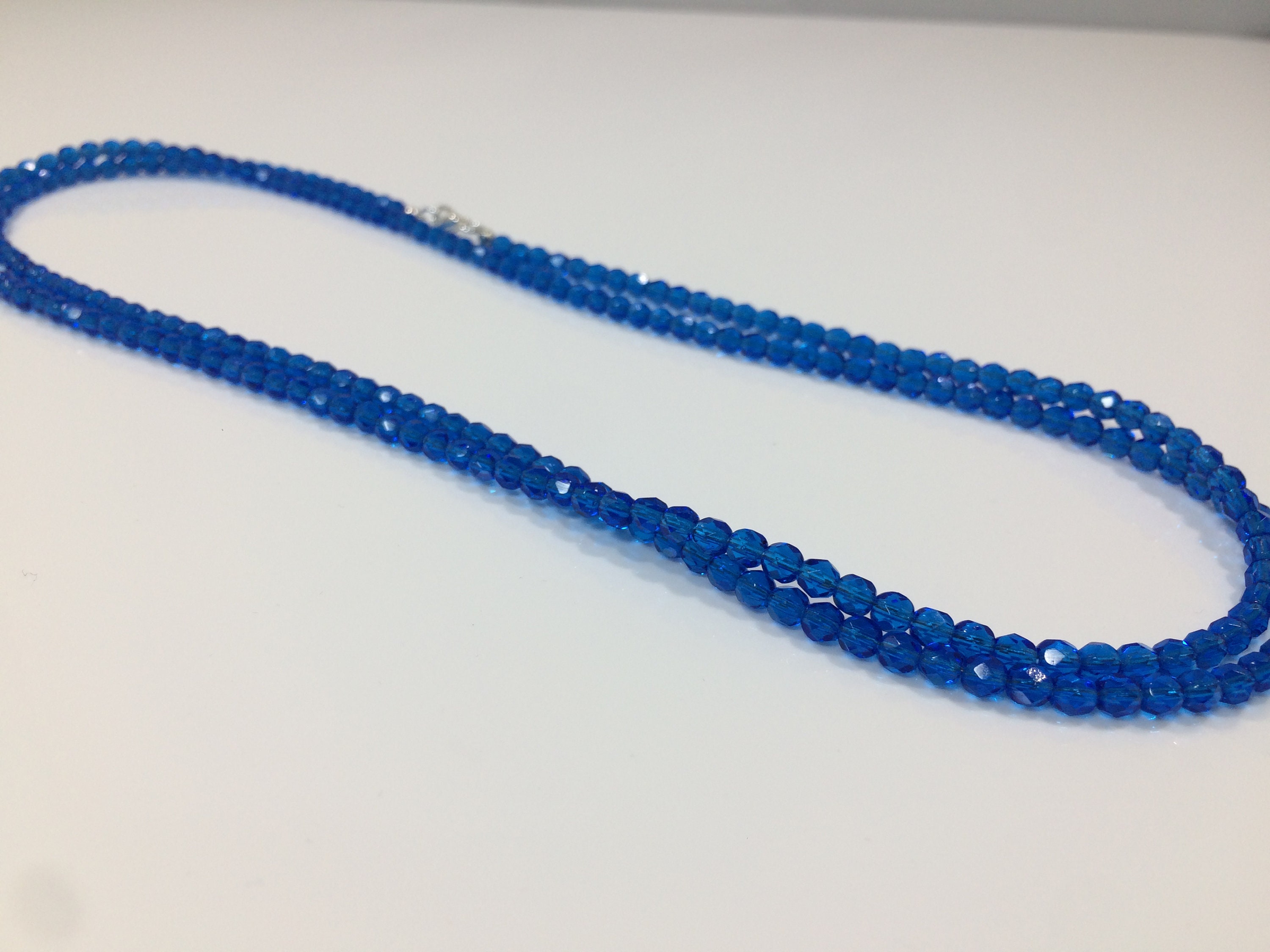 Sapphire Necklace, Two Strand Natural Sapphire Necklace, Genuine ...