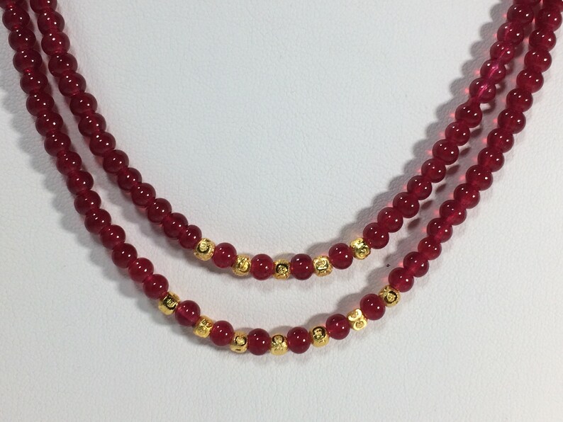 Birthstone Necklace Ruby Necklace BESTSELLER SALE 30/% Ruby Necklace Natural Ruby Necklace Two strand Genuine Ruby Gemstone Necklace