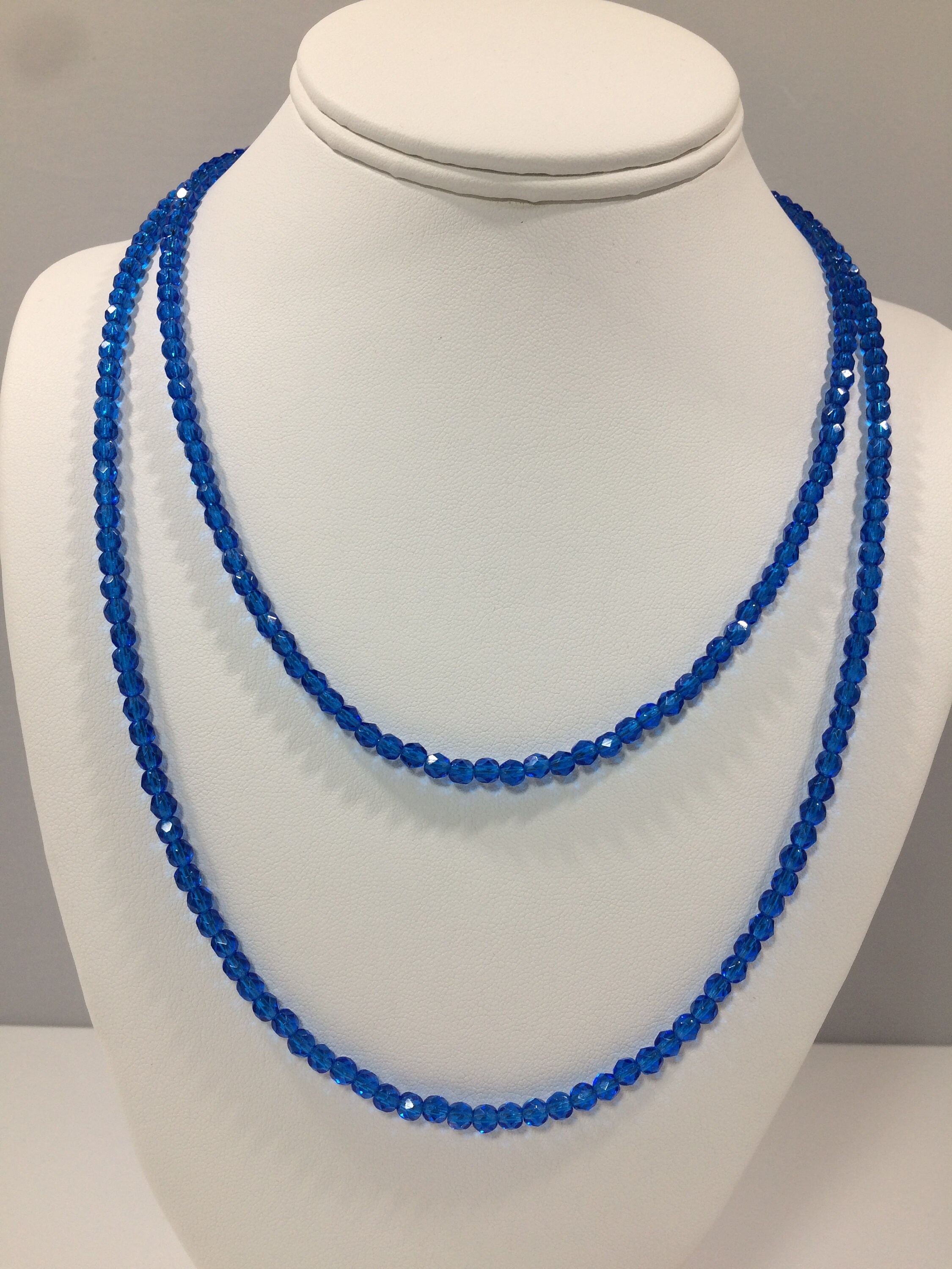 Sapphire Necklace, Two Strand Natural Sapphire Necklace, Genuine