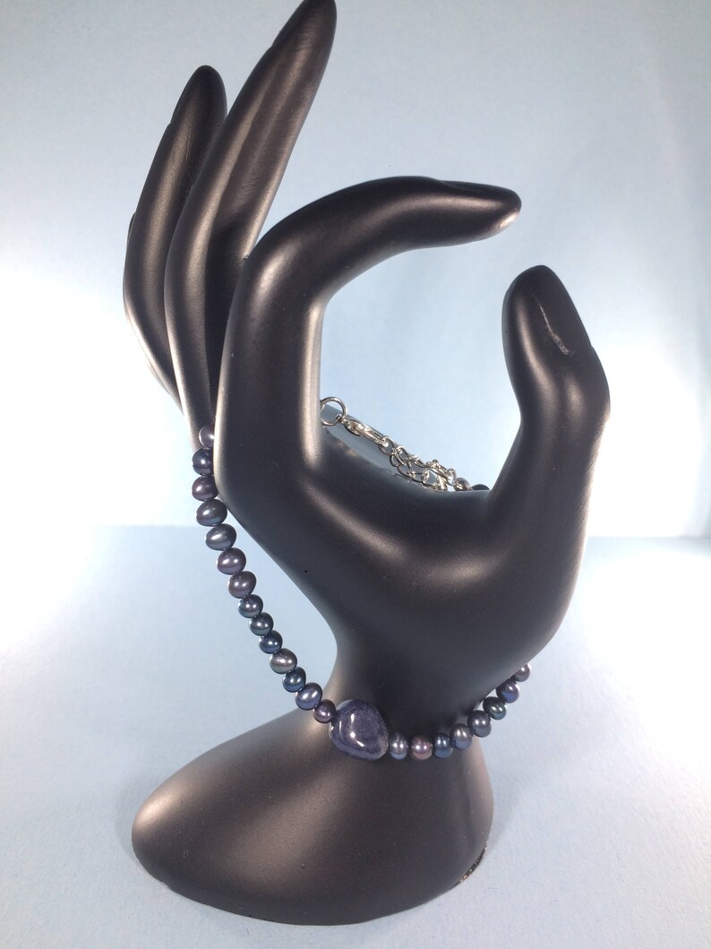 Blue Pearl Gemstone Bracelet gemstone Bracelet CLEARANCE SALE 30/% Blue Pearl and Sapphire Bracelet