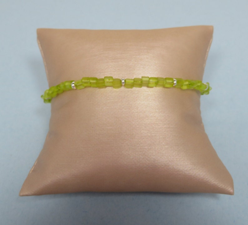Natural Smokey Peridot Gemstone Bracelet Clasp or Stretch Bracelet Peridot Bracelet August Birthstone bracelet