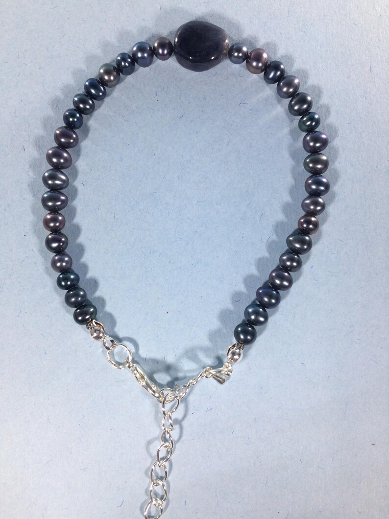 Blue Pearl Gemstone Bracelet gemstone Bracelet CLEARANCE SALE 30/% Blue Pearl and Sapphire Bracelet