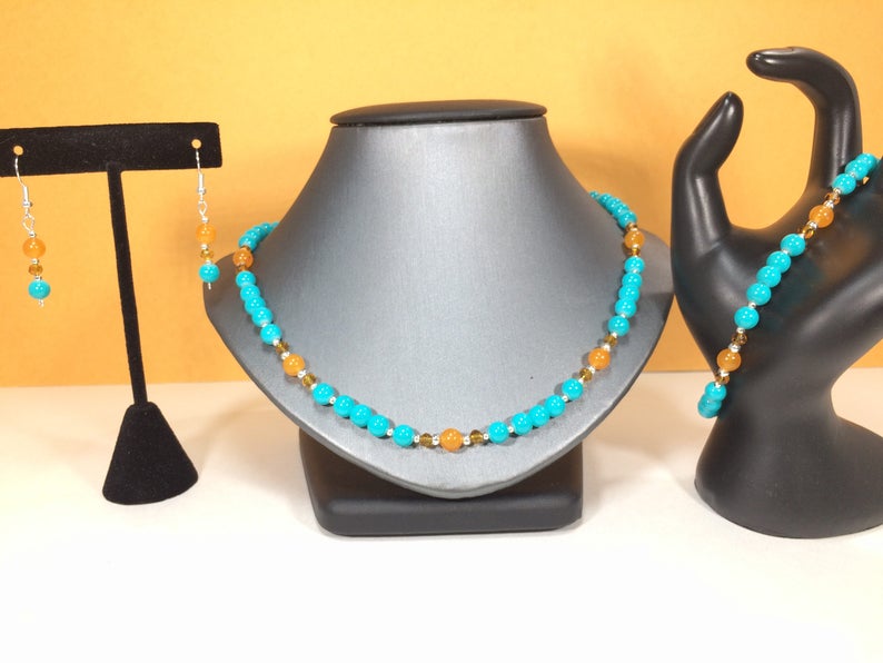 Citrine Jewelry Aventurine Jewelry Turquoise Gemstone Jewelry CLEARANCE SALE 30/% Turquoise Jewelry August Birthstone Jewelry