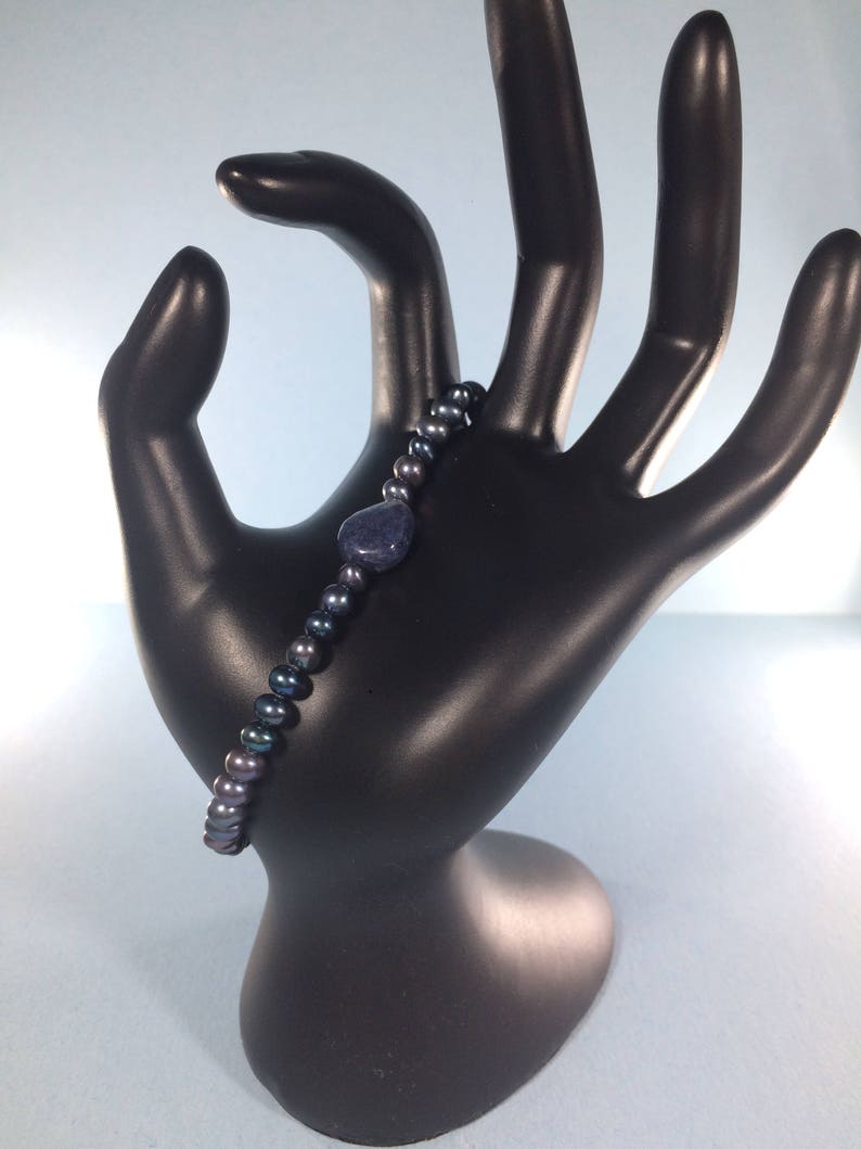Blue Pearl Gemstone Bracelet gemstone Bracelet CLEARANCE SALE 30/% Blue Pearl and Sapphire Bracelet