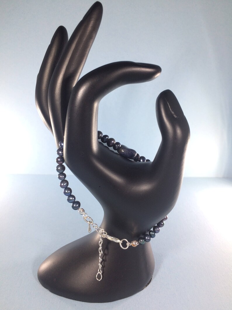 Blue Pearl Gemstone Bracelet gemstone Bracelet CLEARANCE SALE 30/% Blue Pearl and Sapphire Bracelet