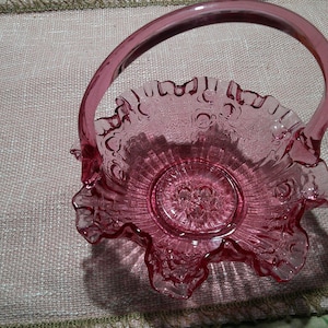 Fenton Pink Basket - Etsy