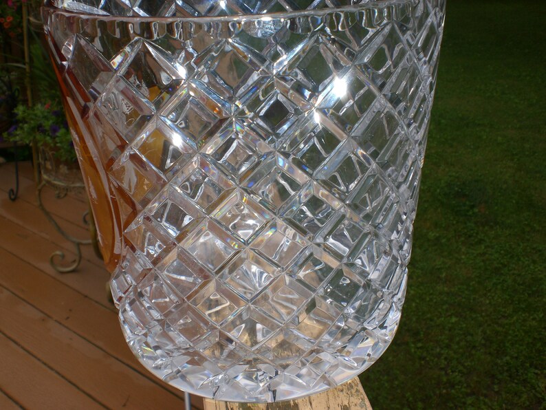 JULIA Made in Poland Lead Crystal ICE BUCKET With Etched Amber Golf Motif New in Box Etsy
