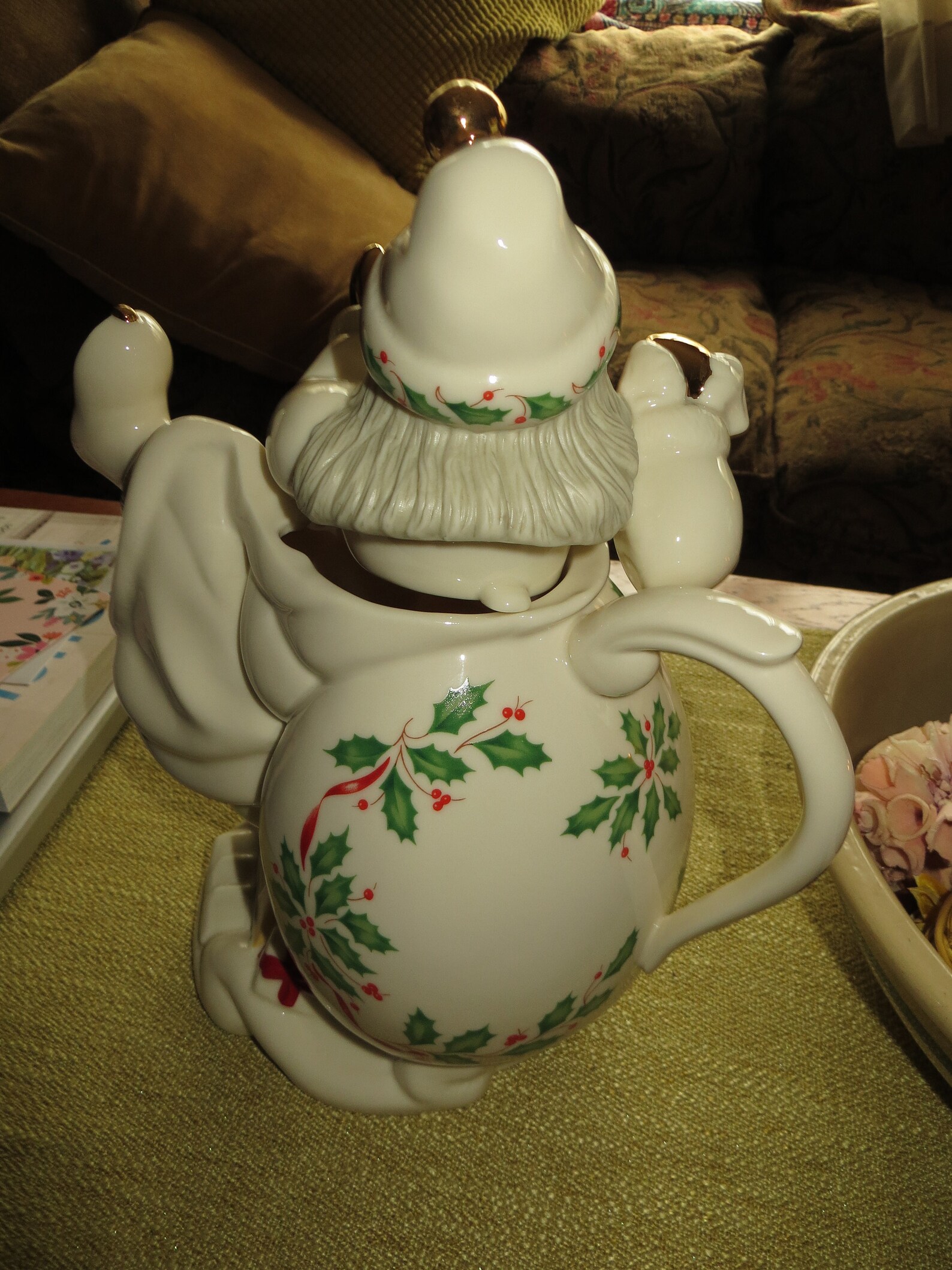 Lenox 1999 Holiday Santa Collection Teapot Porcelain Gold Etsy Italia