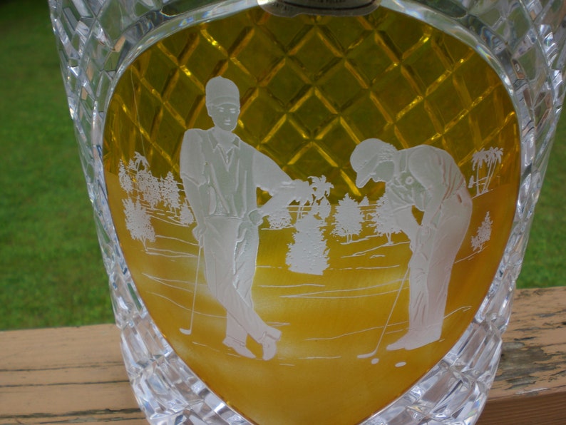 JULIA Made in Poland Lead Crystal ICE BUCKET With Etched Amber Golf Motif New in Box Etsy
