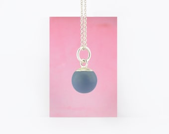 Kugelkette Silber in Jeansblau Schmuck Mathilde Hagen