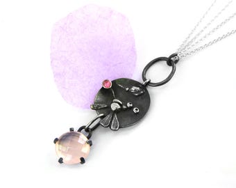 romantisches Collier mit Rosenquarz Schmuck Mathilde Hagen