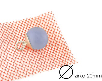 großer Kugelanhänger Silber Graublau Schmuck Mathilde Hagen