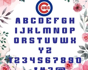 Chicago Cubs Font Svg/Chicago Cubs alphabet/Chicago Cubs letters for Silhouette,Cricut, Print,Design and any more