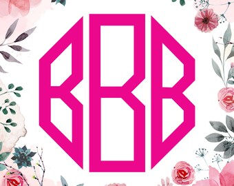 Octagon Monogram Font SVG,Octagon svg,dxf files for Silhouette,Cricut, Print,Design and any more