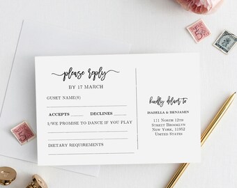 rsvp postcard etsy