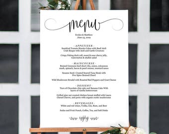 Cheap Wedding Menu Etsy