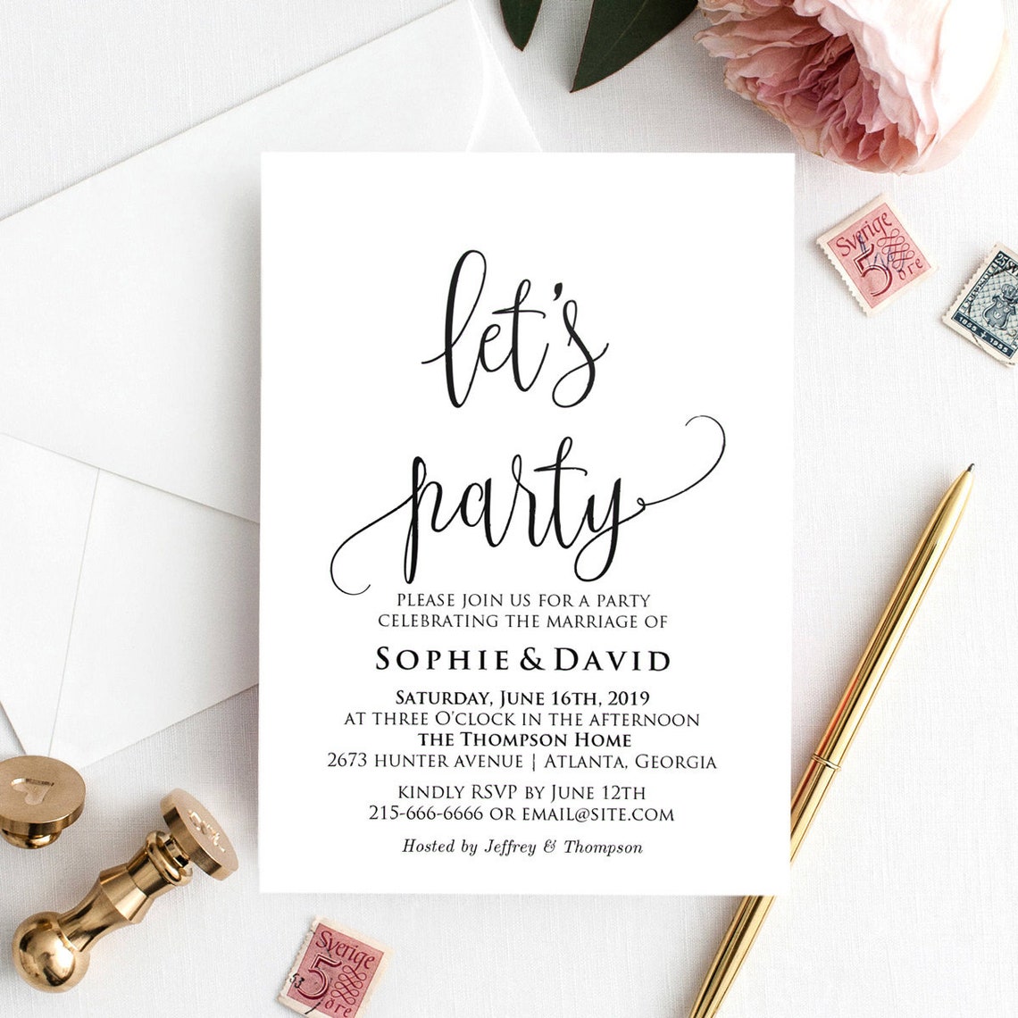 Printable Elopement Party Invitation Elopement Party Etsy