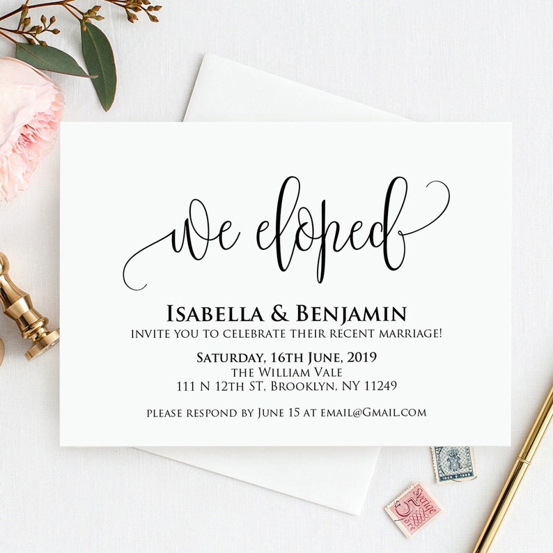 Printable Elopement Announcement CardMarriage | Etsy