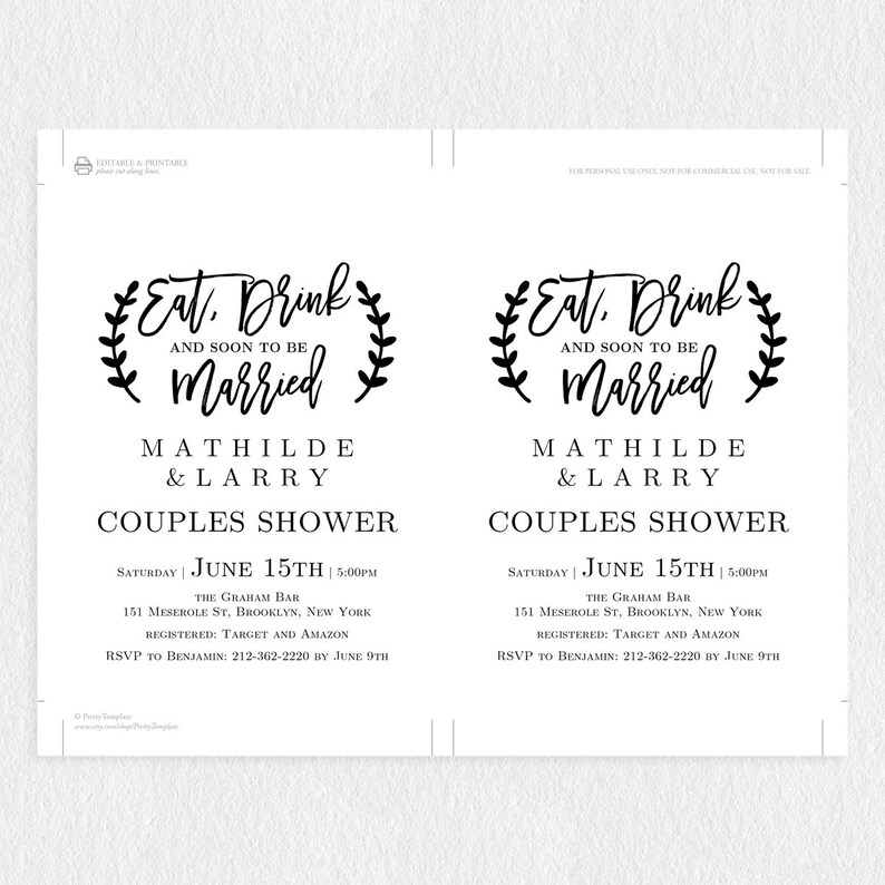 Printable Couples Shower Invitation Couples Shower Invites Etsy