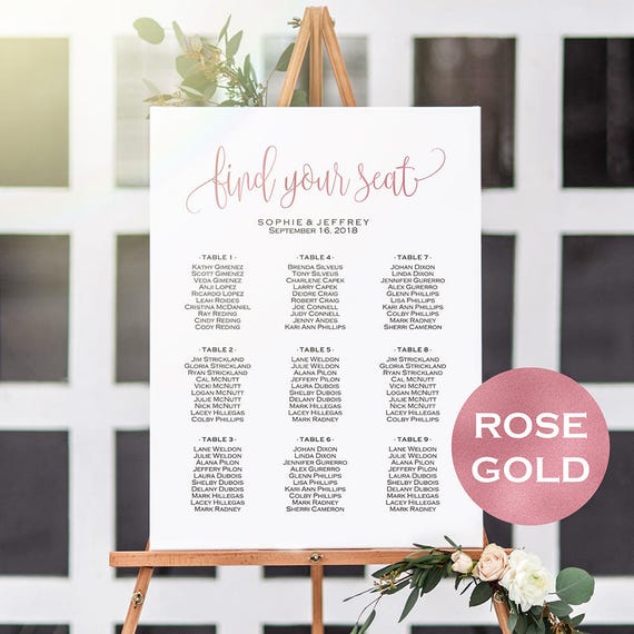 Wedding Seating Chart Poster Staples