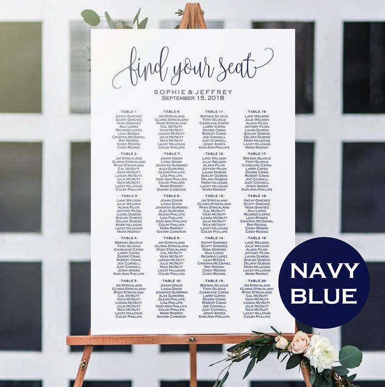 Wedding Seating Chart Poster Staples