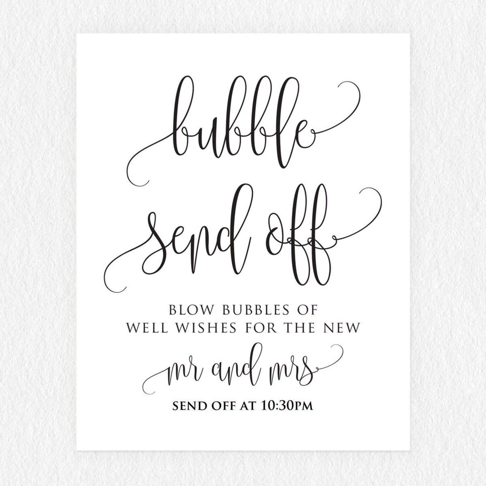 Printable Bubble Send Off SignBlow Bubbles SignWedding Etsy