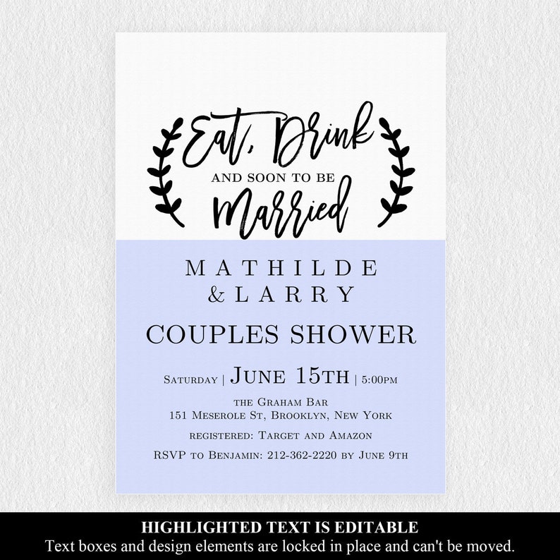 Printable Couples Shower Invitation Couples Shower Invites | Etsy