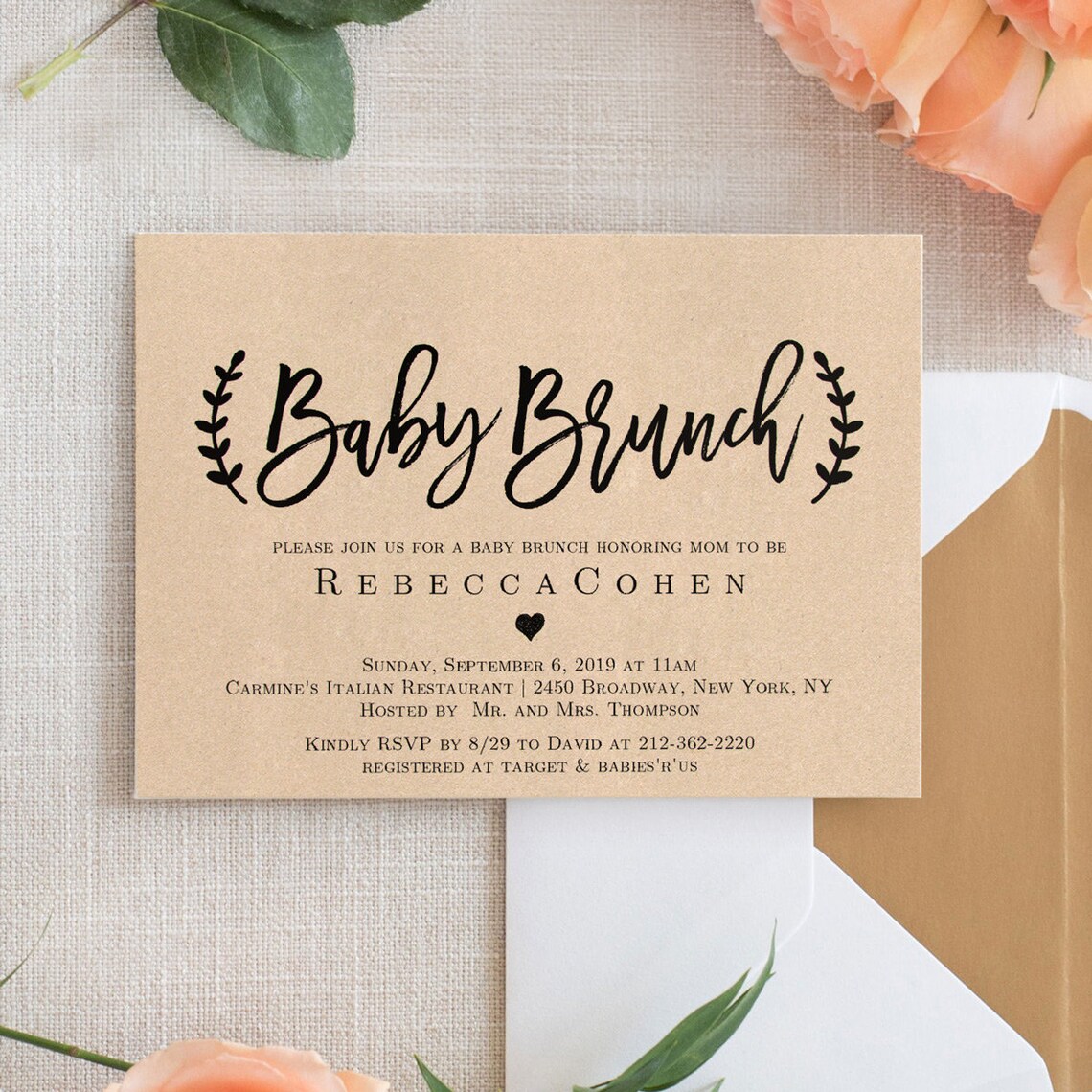 Printable Baby Brunch Invitation Baby Brunch Shower Invites Etsy