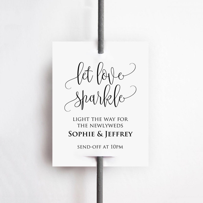 Printable Sparkler Send off Sign Editable Sparkler Sign Let | Etsy