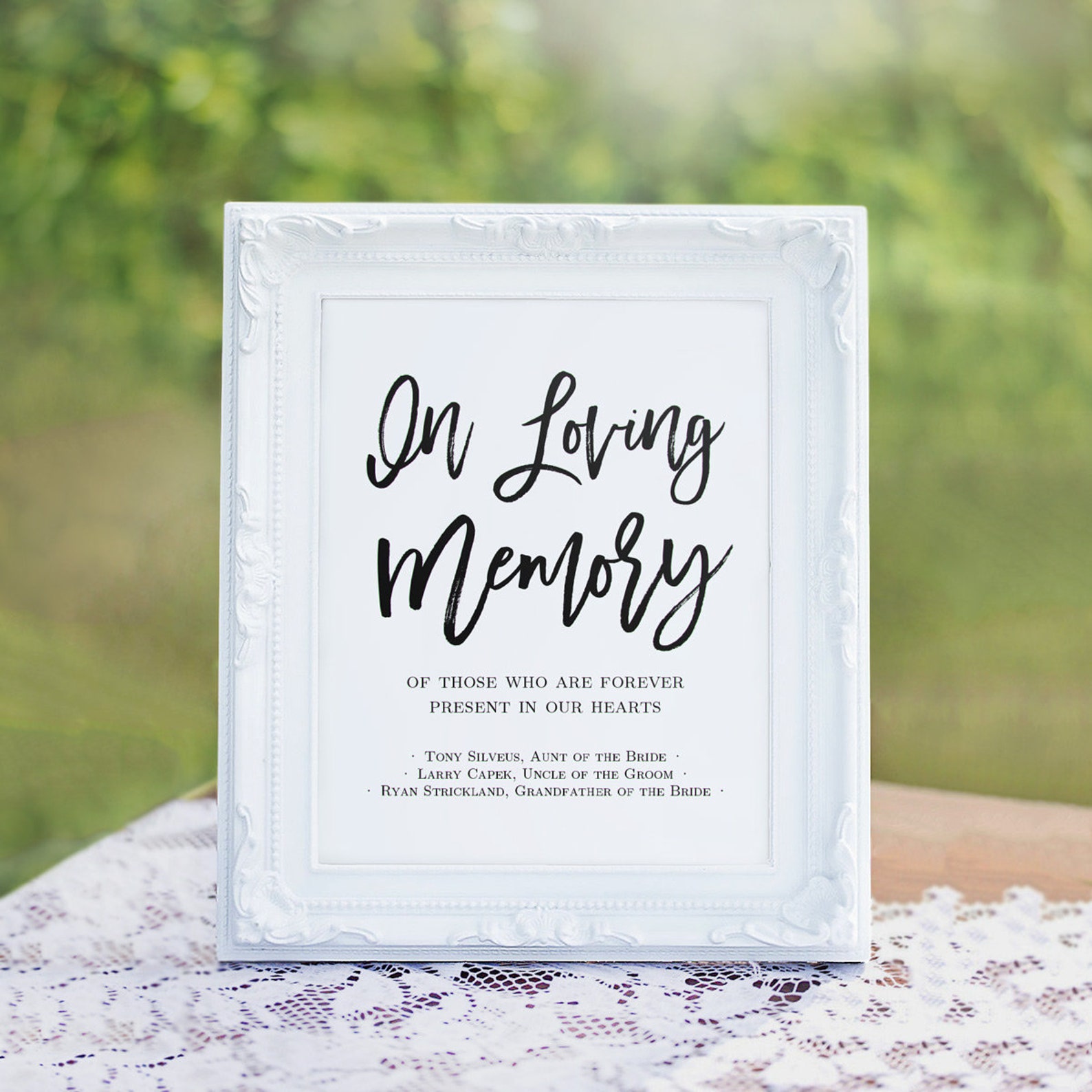 Printable In Loving Memory Sign Forever in our Hearts Sign | Etsy
