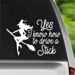 Naklejka Drive Stick / Witch / Mom / Mom / Naklejka na samochód / Naklejka na komputer / Halloween / Naklejka ścienna / Naklejka