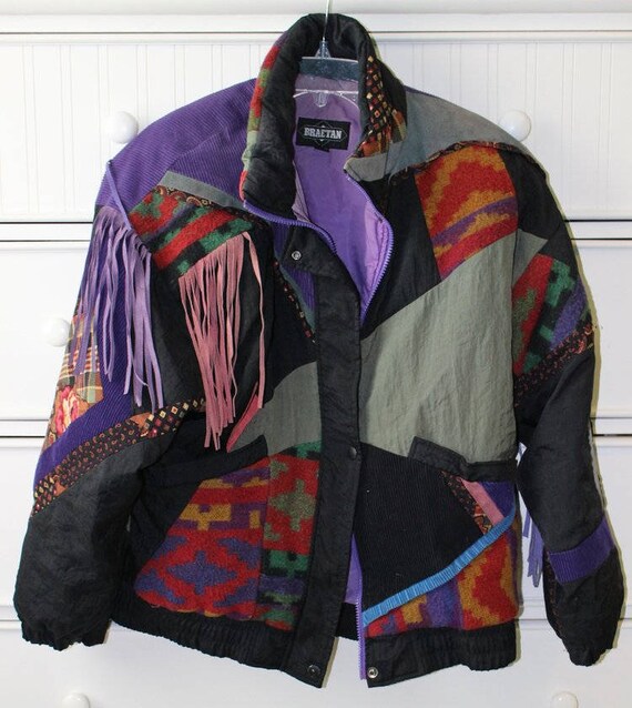 Multi Color Vintage Coat With Fringe
