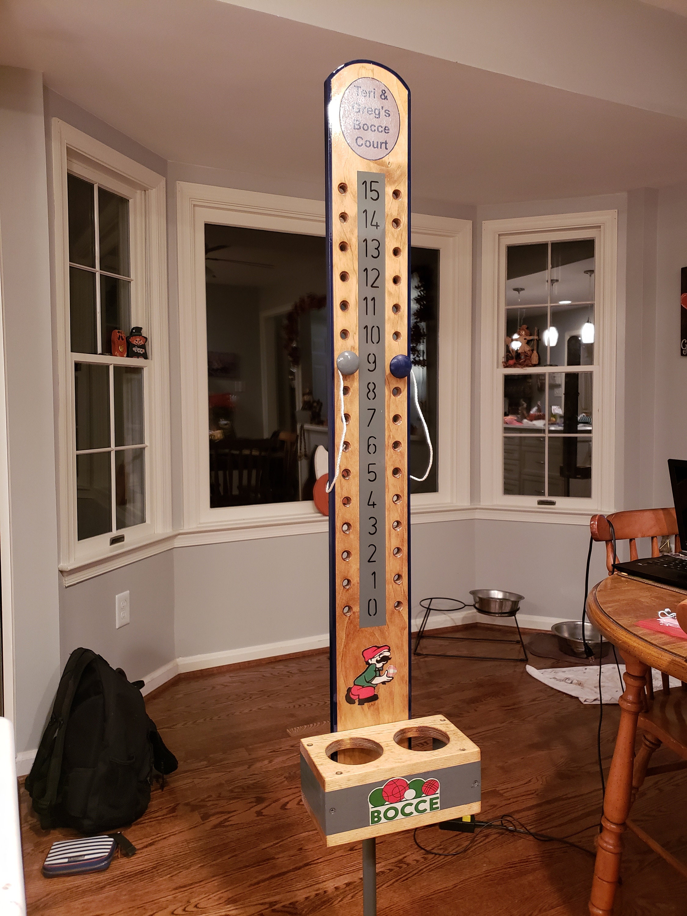 Bocce Scoreboard Natural Wood Finish Etsy Canada