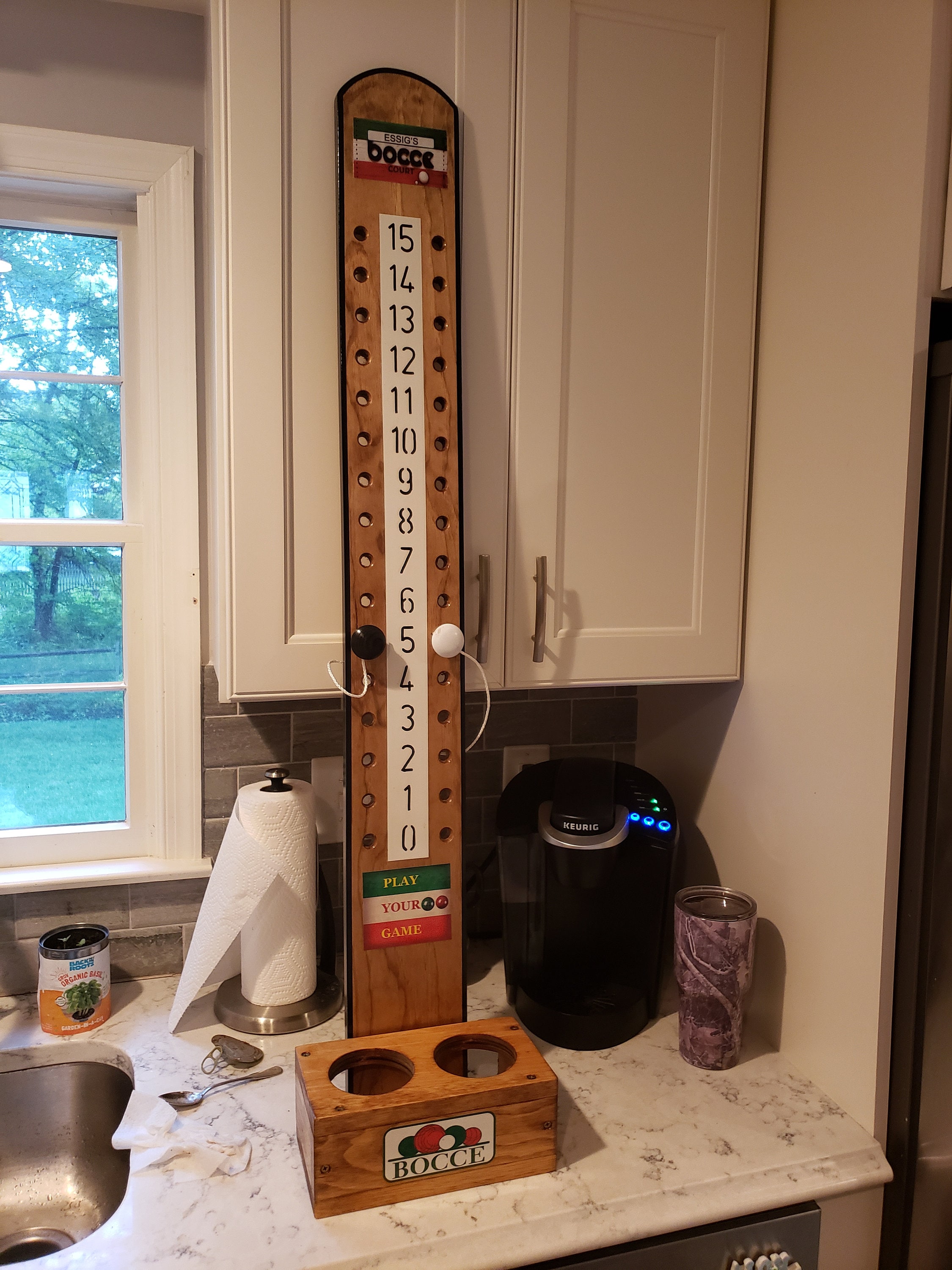 Bocce Scoreboard Natural Wood Finish Etsy