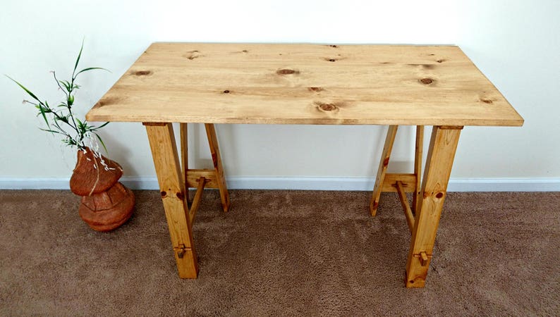 Folding Table Wood Foldable Portable Meval Desk Unique Breakdown Camping Sca