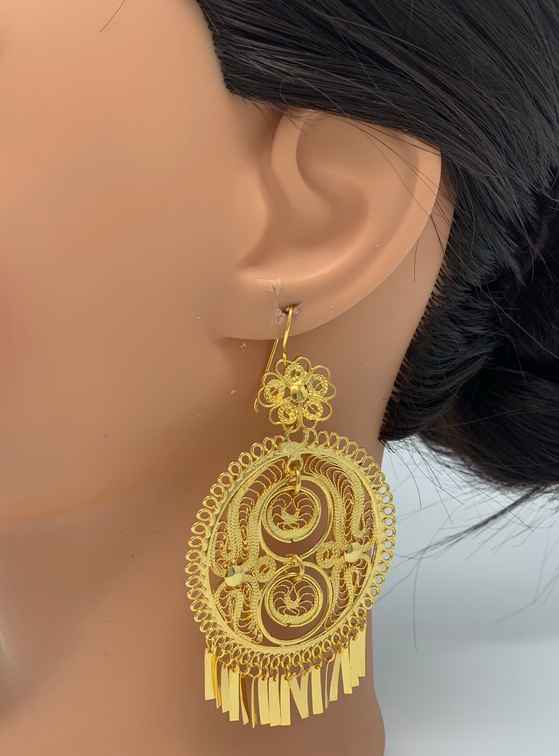 Mexican Folklorico Filigree Large Figure 8 Earrings Handmade Etsy