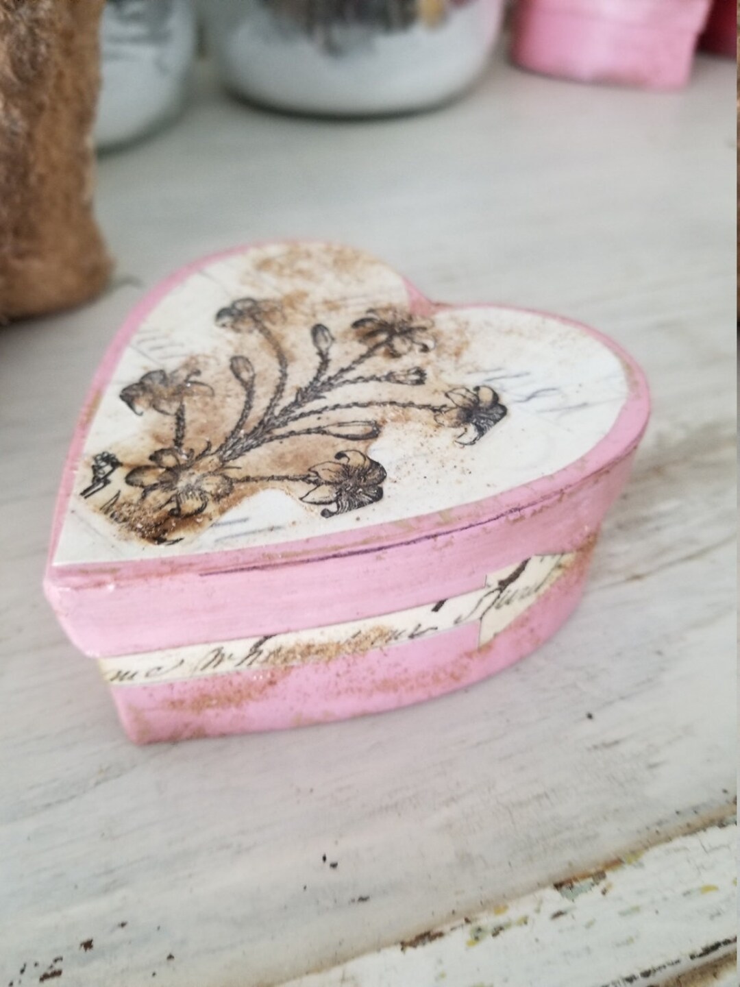 Paper Mache' Heart Box Etsy