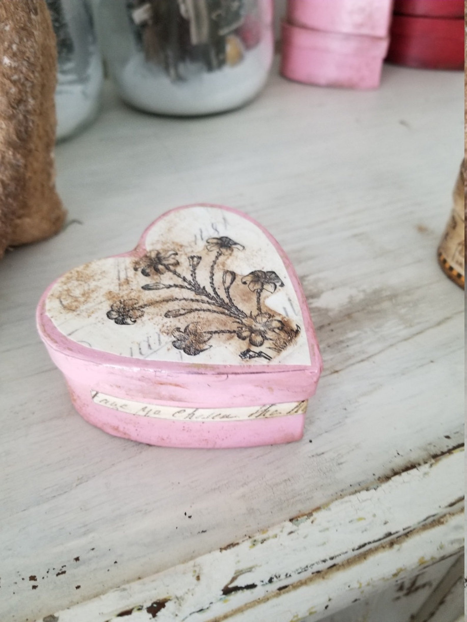 Paper Mache' Heart Box Etsy