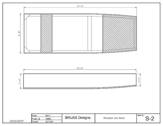 DIY 10ft Wooden Jon Boat Plans 8 Sheet set Etsy