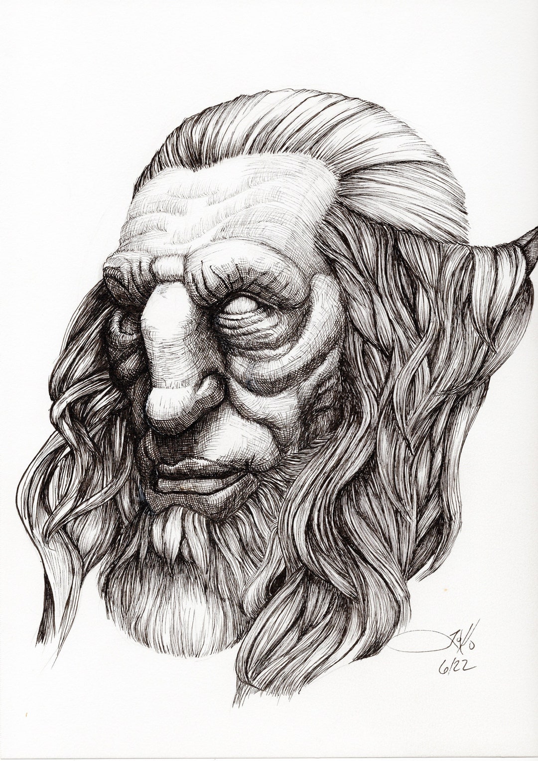 Mystical Elf Fine Art Giclee Print - Pen and Ink Print - Etsy