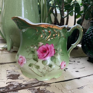 Lefton China Pitcher  Heritage Rose