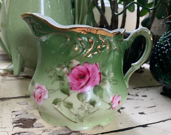 Lefton China Pitcher  Heritage Rose