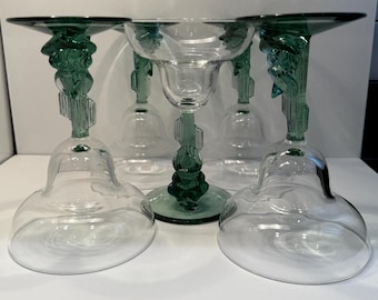 Vintage Cristal D'Arques Margarita Glasses, Siesta Man Design, Set of 6