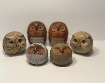 Fitz and Floyd (FF) Vintage Ceramic Salt and Pepper Owl Shakers Made in Japan