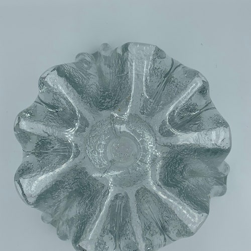 Stunning Pair of Modernist Blenko Art Glass Ice Floe Tripod Large shops Candle Holders